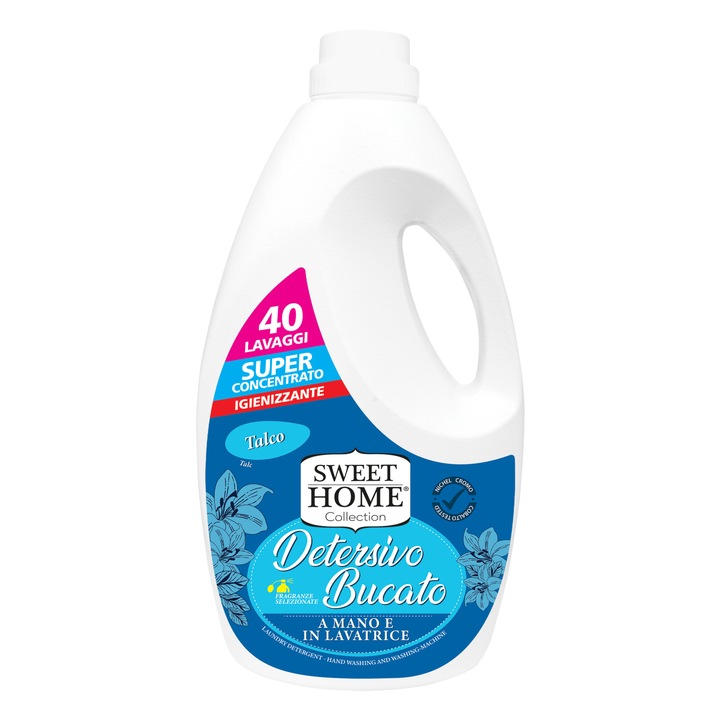 Detergent lichid de rufe Sweet Home 40 spalari, talc, 2000 ml