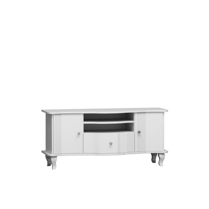 Comoda TV Richmond, Art-Futuro, stil glamour, alb lucios