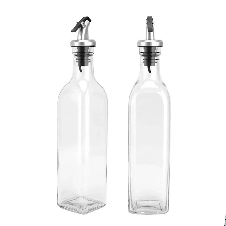 Sticla cu dozator pentru ulei vegetal si condimente lichide, 500 ml. Sticla