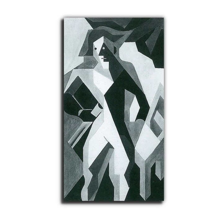 Juan Gris: Harlekin székkel, vászonkép, 65x115
