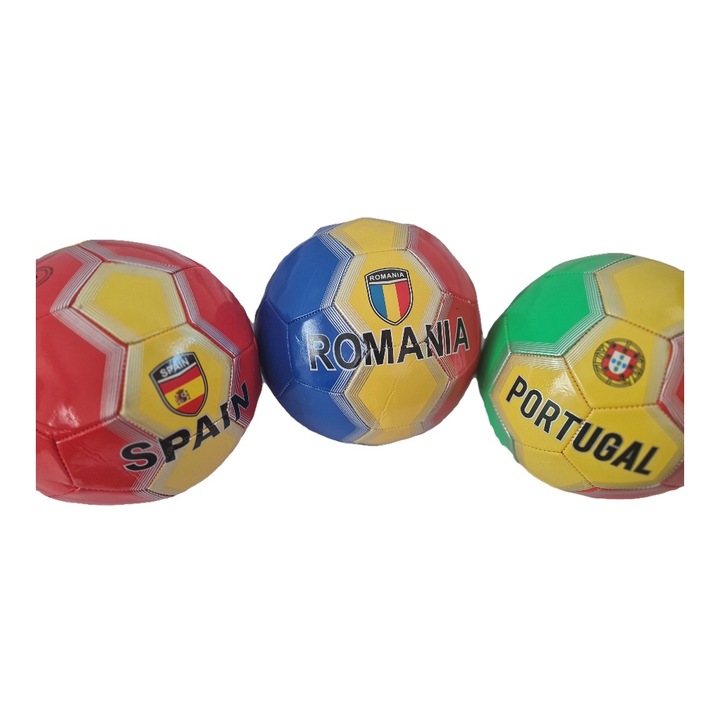 3 db-os labda készlet Spanyolország, Románia, Portugália, hálóval és felfújó tűvel, OEM 5, 260 gramm/db