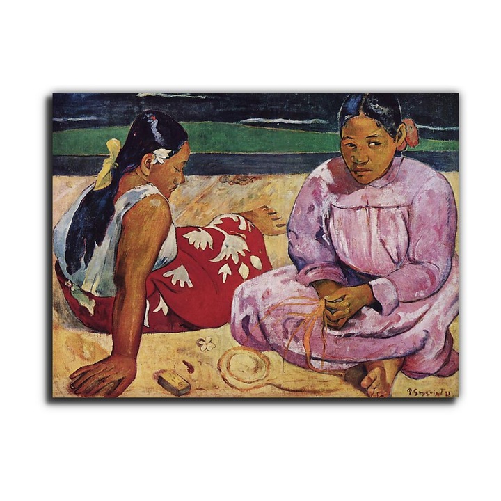 Paul Gauguin: Tahiti nők a tengerparton, vászonkép, 90x65