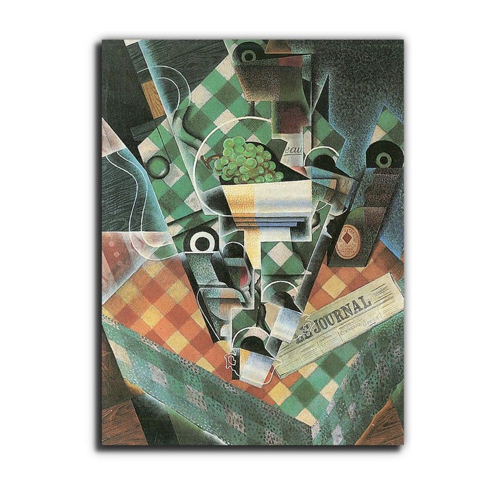 Juan Gris: Csendélet kockás abrosszal, vászonkép, 85x115