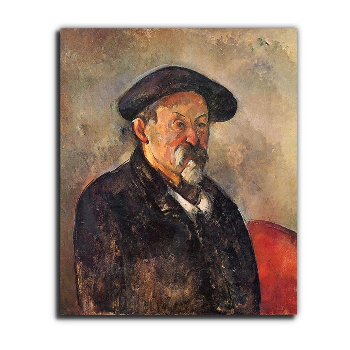 Paul Cézanne: Cézanne, önarckép svájcisapkával, vászonkép, 65x80