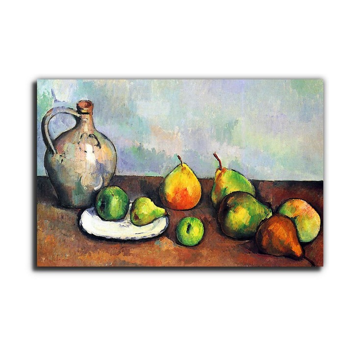 Paul Cézanne: Csendélet korsóval és gyümölcsökkel, vászonkép, 130x85