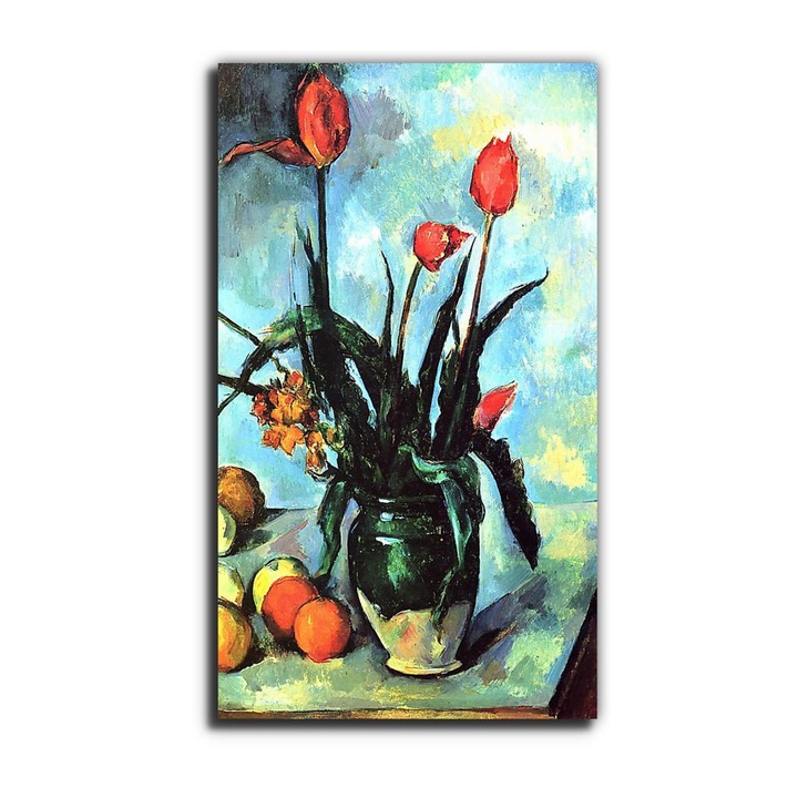 Paul Cézanne: Csendélet tulipánokkal, vászonkép, 75x130