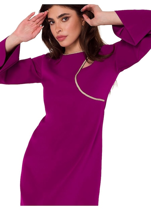 Коктейлна рокля Makover, полиестер/еластан, лилава, Лилав, XL