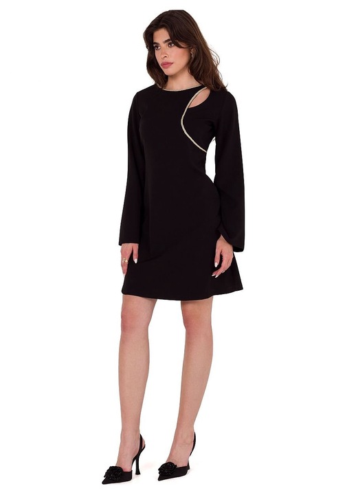 Коктейлна рокля, Makover, Полиестер/Еластан, Черна