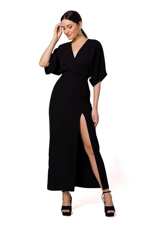 Рокля, Makover, Полиестер/Еластан, Вечерна, Черна