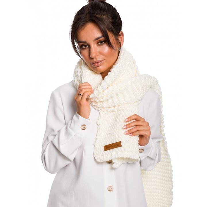 Шал BE Knit бежов, 100% полиакрил, дълъг и мек