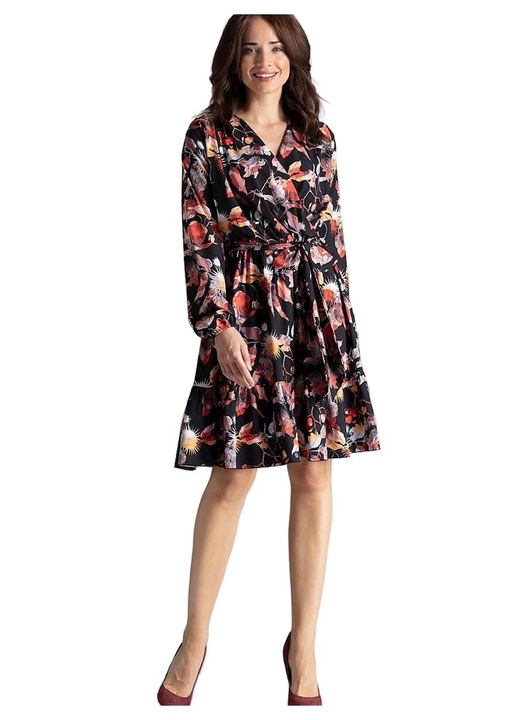 Коктейлна рокля, Ленитиф, Еластан, Черно, Миди, S INTL