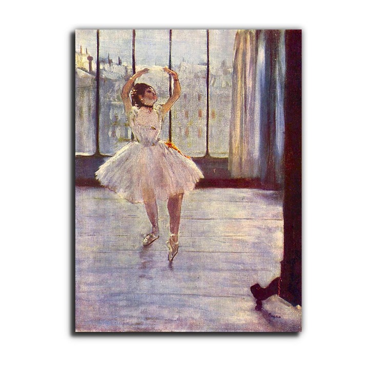 Edgar Degas: Balett-táncosnő fényképésznél, vászonkép, 90x120