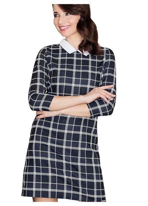 Дневна рокля, Ленитиф, Полиестер, Миди, Черна