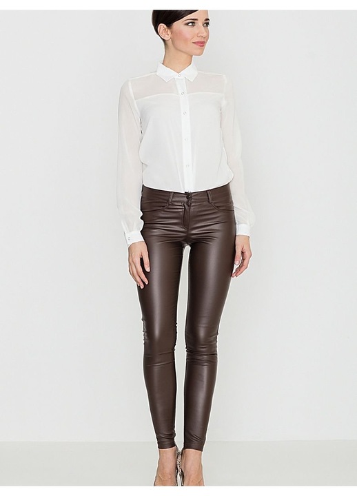 Дамски панталон, Lenitif, дълъг, кафяв, S INTL