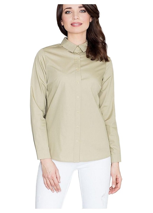 Дамска риза, Ленитиф, зелена, 55% памук, 45% полиестер