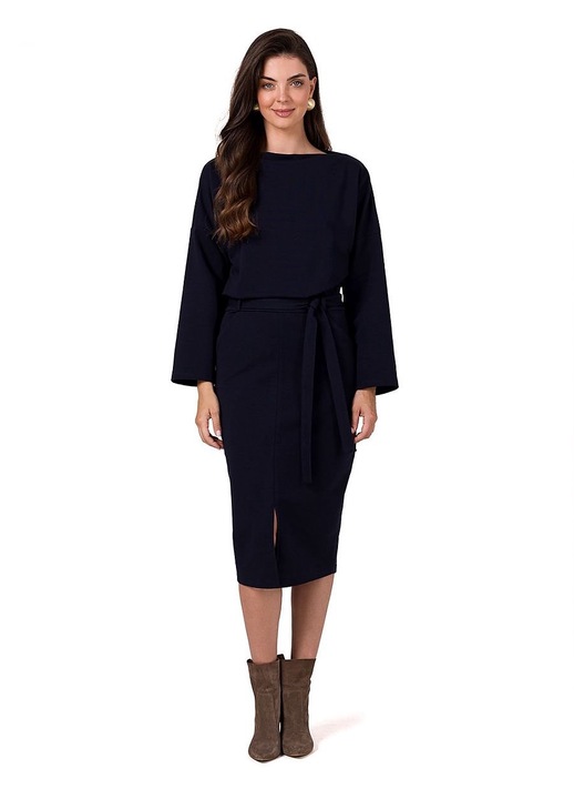 Дневна рокля, BeWear, памук/еластан, тъмносин, M INTL