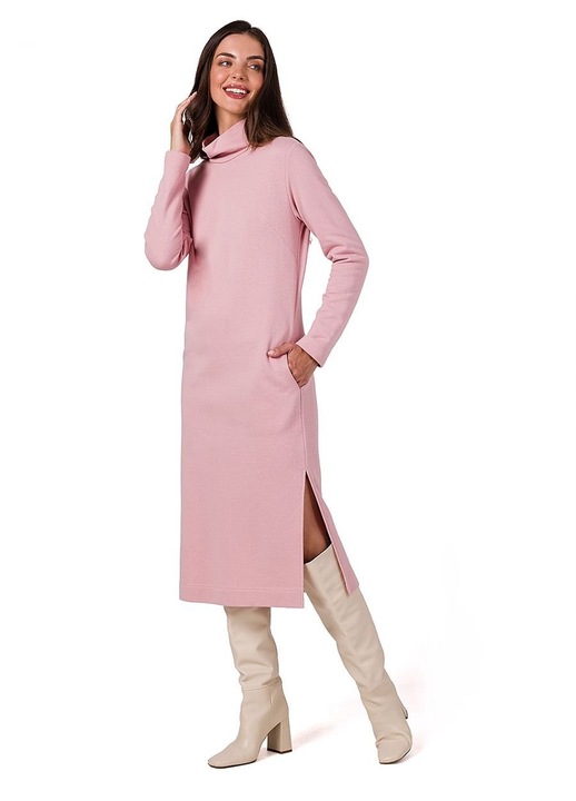 Рокля, BeWear, памук/полиестер, дневна, розова