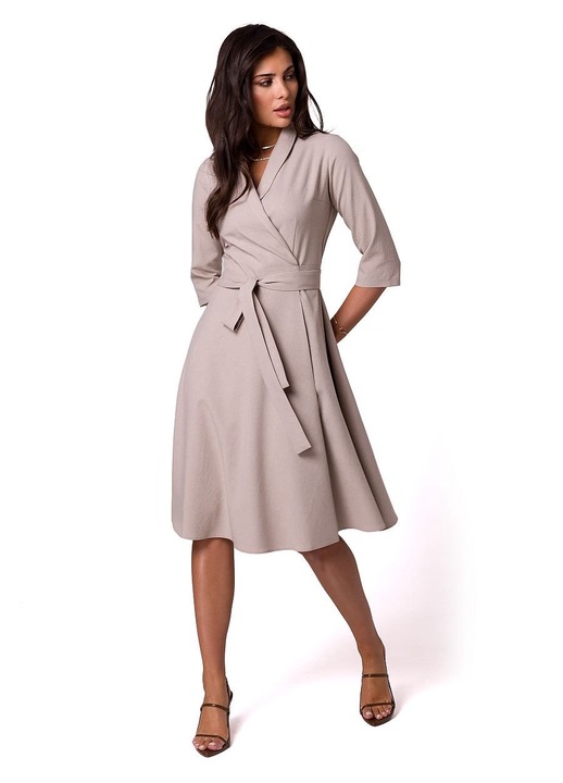 Дневна рокля, BeWear, бежово, полиестер
