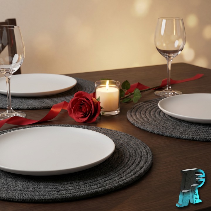 Set 6 suporturi farfurie rotunde, bumbac 100%, 30 cm, Gri Inchis, antialunecare, protectie termica, handmade – Siaper