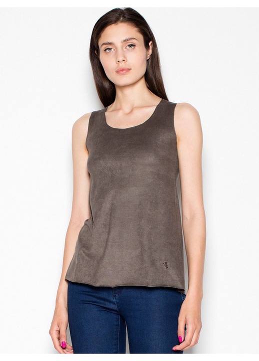 Tricou dama Venaton, lejer, decolteu semicircular, verde, piele intoarsa