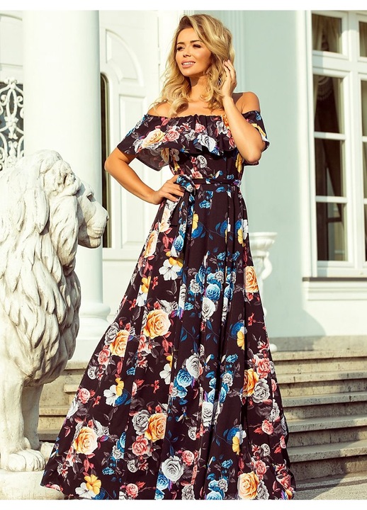 Дневна рокля с Numoco, многоцветна, лека материя