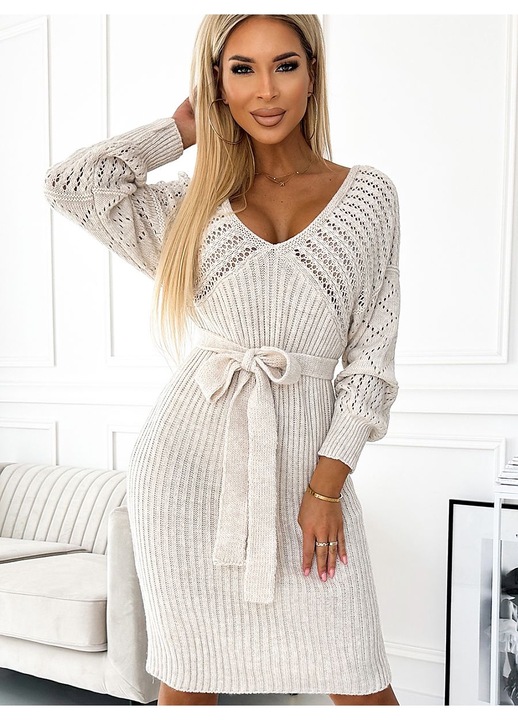 Ежедневна рокля, Numoco, бежово, One Size INTL