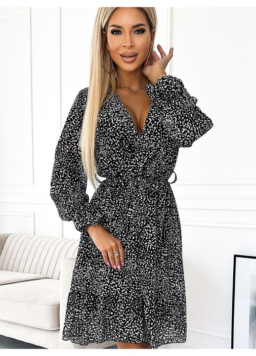 Ежедневна рокля, Numoco, сива, изработена от качествена материя, One Size INTL