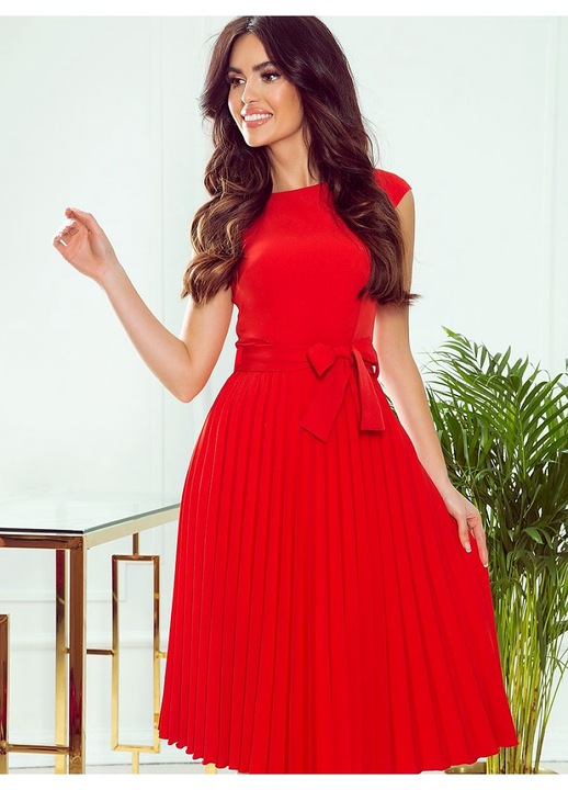 Дневна рокля Numoco, червена, ежедневна, от лека материя, S INTL