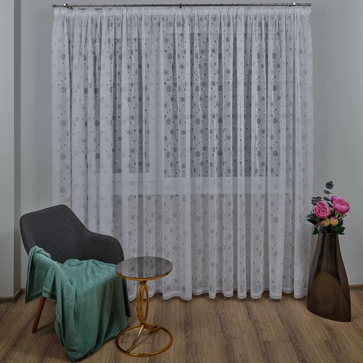 Perdea de Pascani cu tesatura densa si cerculete, 250x240 cm