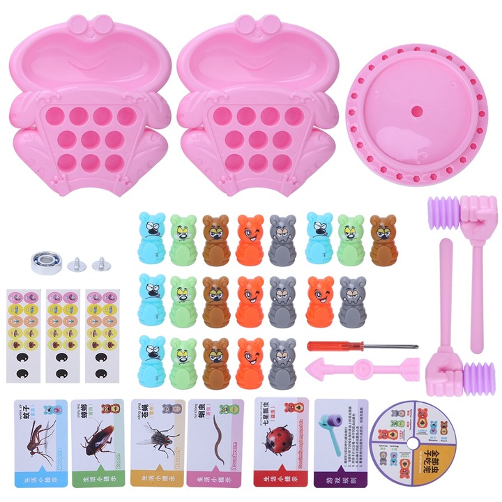 Jormftte interaktív játék gyerekeknek, béka típusú, 2 személyes szett, rózsaszín, 450g