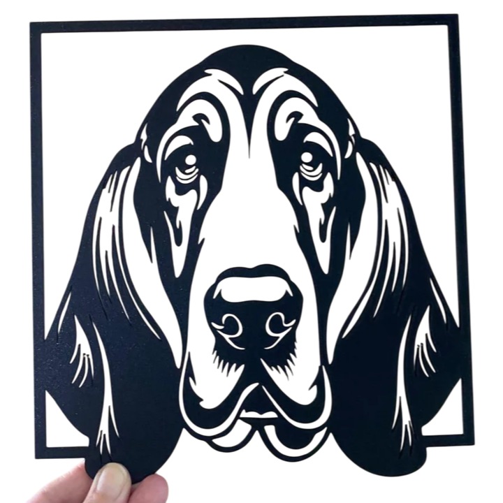 Decoratiune caine de vanatoare, negru, PLA, 21x20cm