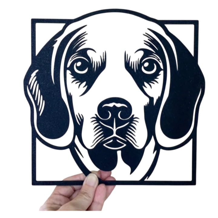 Decoratiune caine Beagle, negru, PLA, 21, 5x22cm