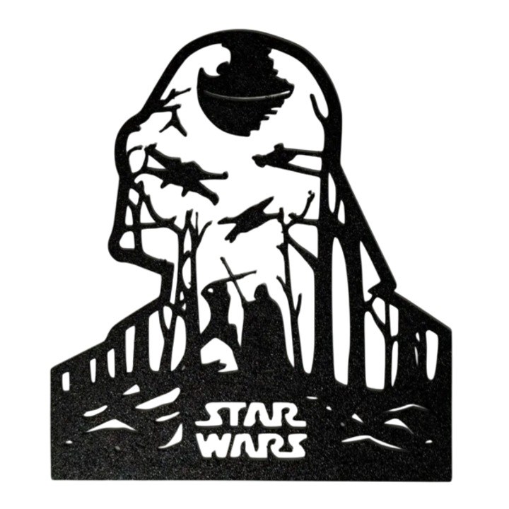 Decoratiune perete Darth Vader Star Wars, 20x23 cm, negru, PLA