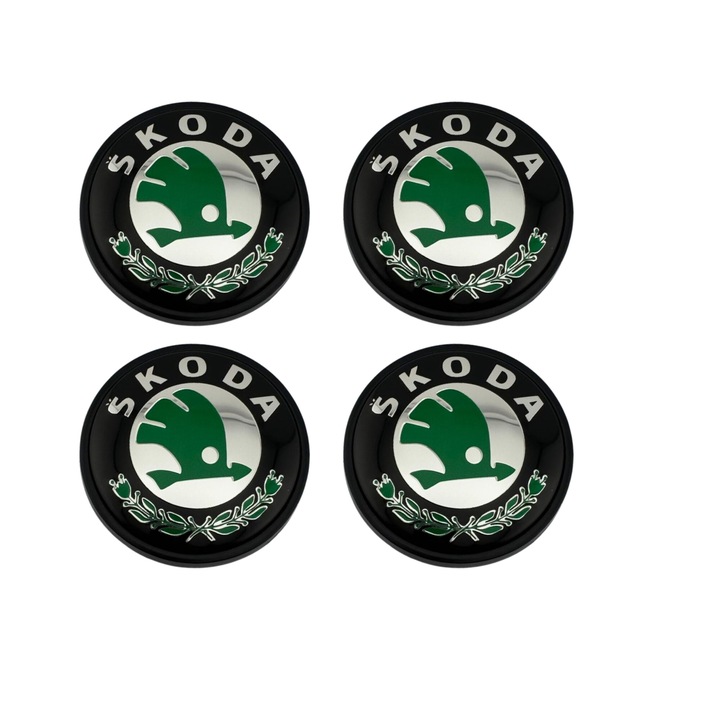 4 db Skoda kerékvédő készlet - 55 mm, fekete zölddel