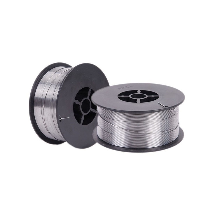 Set 2 sarma flux intensiv pentru sudura fara gaz, SINBINTA, Sarma de sudare cu miez de flux, Usor de sudat, Stropire redusa, Indepartare usoara a zgurii, Aspect bun al margelelor, Pentru dispozitivele MIG/MAG, 0.8mm rola 1kg, Metal, 10*10cm, Gri