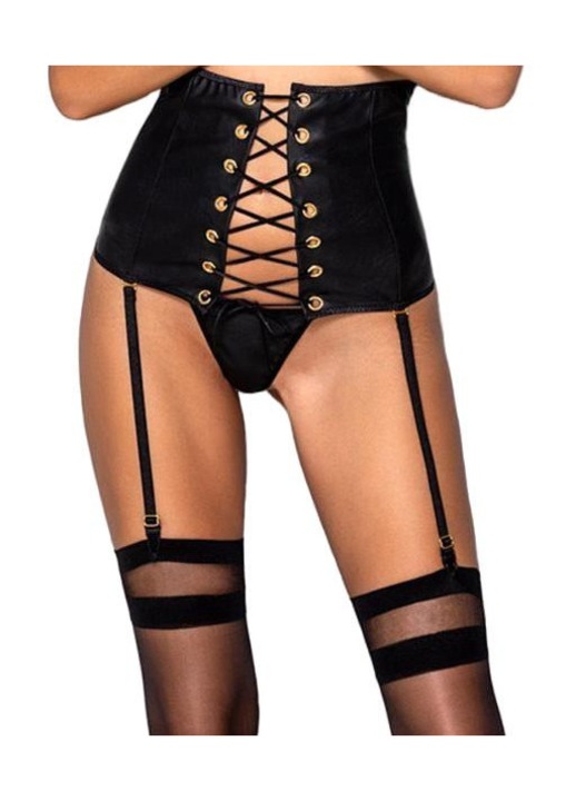 Секси жартиери Passion, PA596186, Полиуретан/Полиестер, Черен, 2XL-3XL INTL