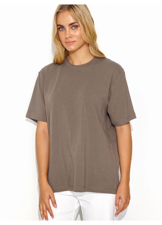 Дамска тениска Makadamia, памук, дълъг ръкав, кафява, One Size INTL
