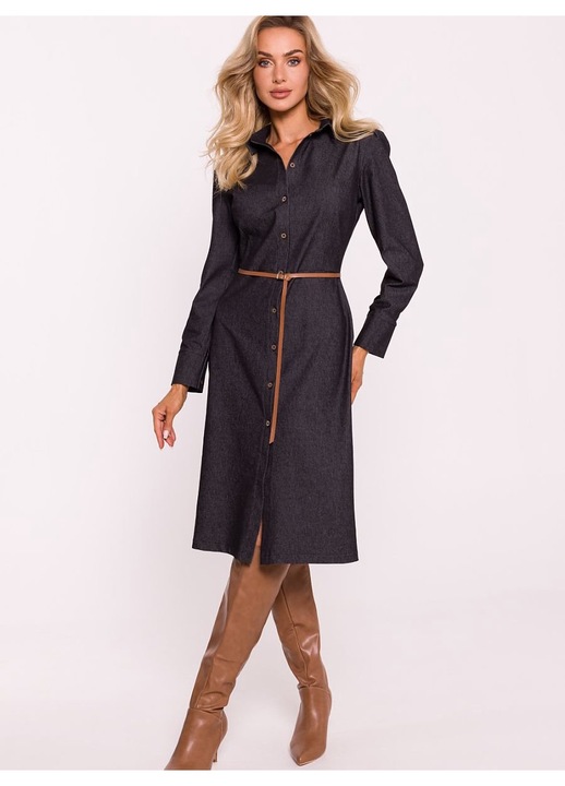 MOE дневна рокля, сива, ежедневна, S INTL