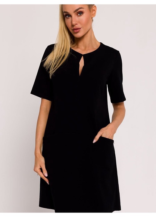 Ежедневна рокля MOE цвят черен удобна материя