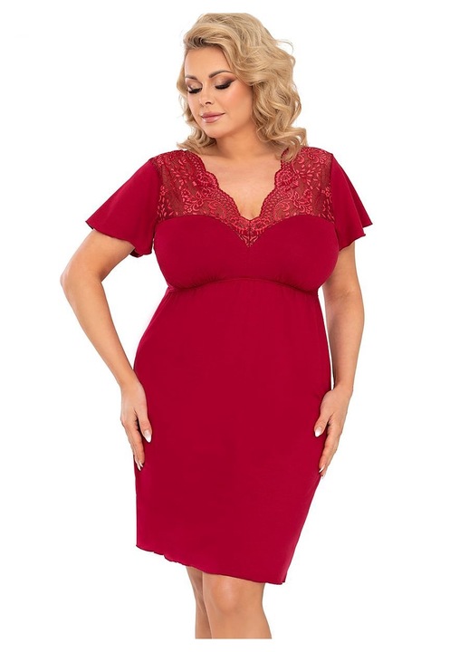 Дамска нощница Donna, еластан/полиамид/вискоза, червена