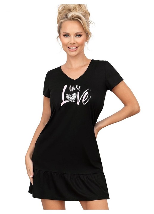 Дамска нощница Donna, памук, черна