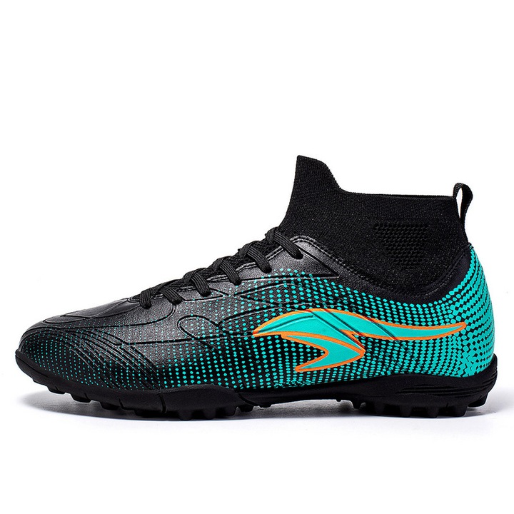 Футболни обувки за момче, TF, подходящи за тренировки на открито, зелени и черни, Зелен