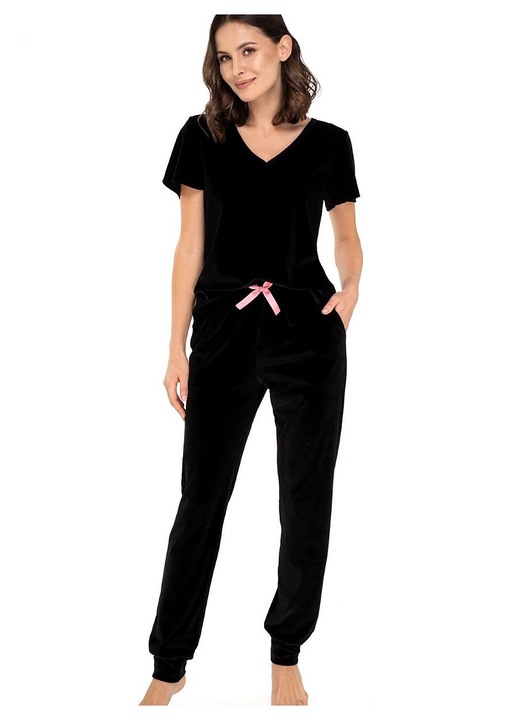 Дамски лайфстайл анцуг Babella, полиестер, с джобове, черен