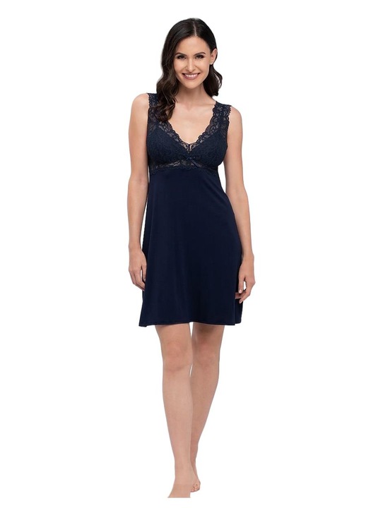 Нощница, Babella, дантела, подплатени чашки, тъмносиньо, S INTL