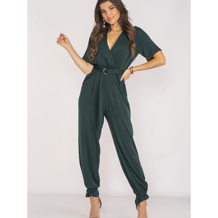Női overall, awama, zöld, elasztikus, klasszikus gallérral