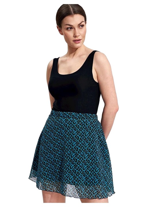 Fusta scurta, Figl, Poliester, Albastru/Negru