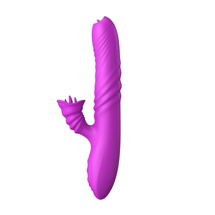 Вибратор B - серия Angelia, 20 режима на вибрация, тласък и въртеливо движение, лилав, USB