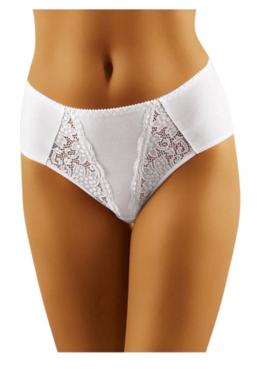 Női bugyi, Wolbar, virágos csipke dizájn, pamut, fehér, 2XL INTL