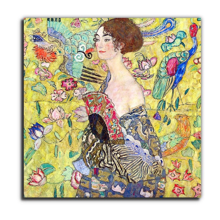 Gustav Klimt: Hölgy legyezővel, 1917, vászonkép, 115x115