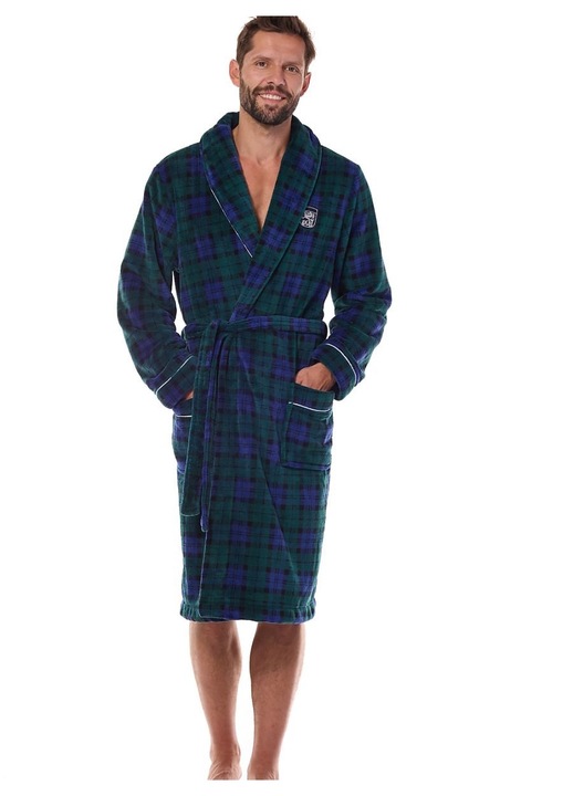 Халат за баня, колекция L&L, син, полиестер, размер M